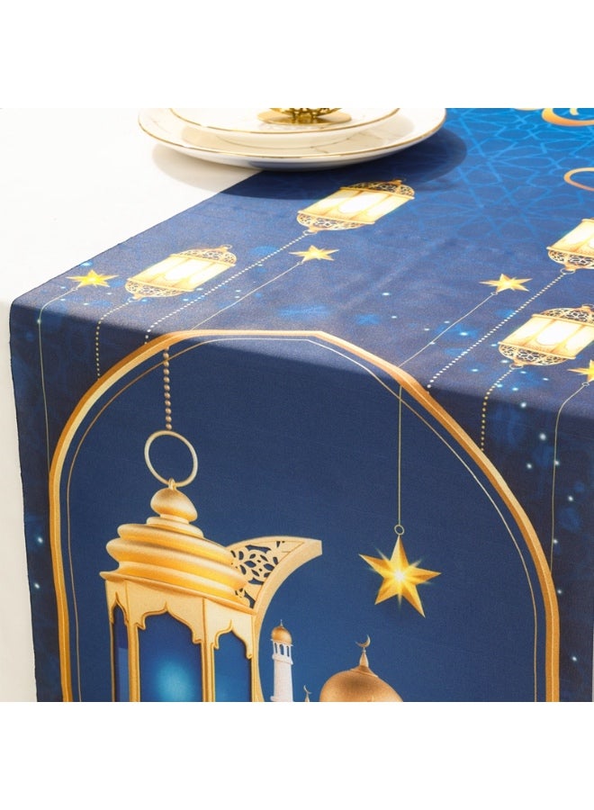 مفرش طاولة رمضان مبارك - زينة طاولة رمضان فوانيس المسجد الإسلامية - مستلزمات زينة حفلة رمضان مبارك 2026 - Image 2